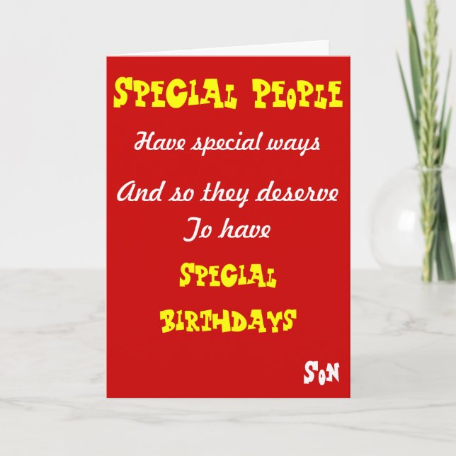Special people-son birthday cards (Front)