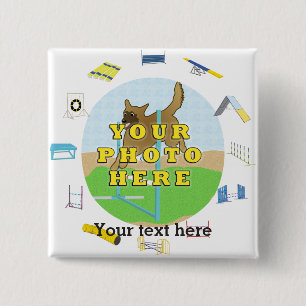 Special Personal Dog Agility 15 Cm Square Badge