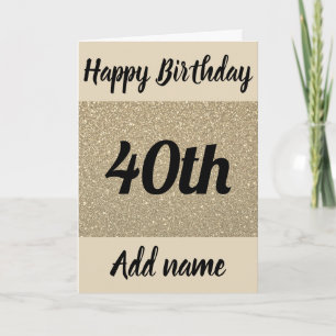 Special personalised 40th birthday card