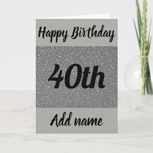 Special personalised 40th birthday card (Front)