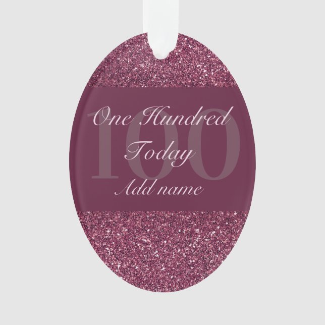 Special personalised birthday ornament gift 100th (Front)