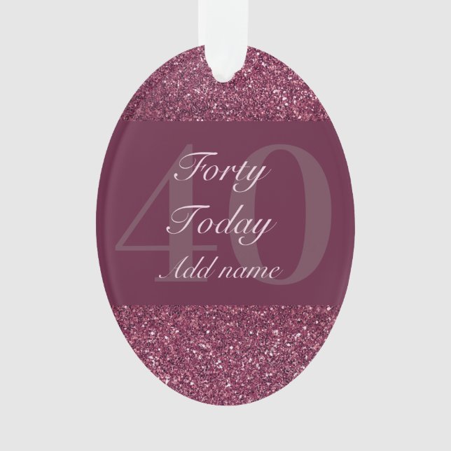 Special personalised birthday ornament gift 40th (Front)