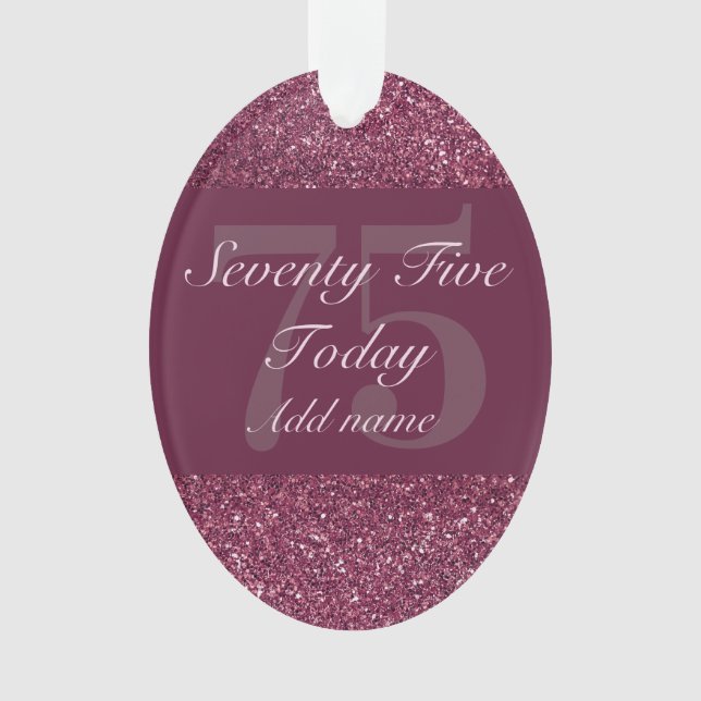 Special personalised birthday ornament gift 75th (Front)