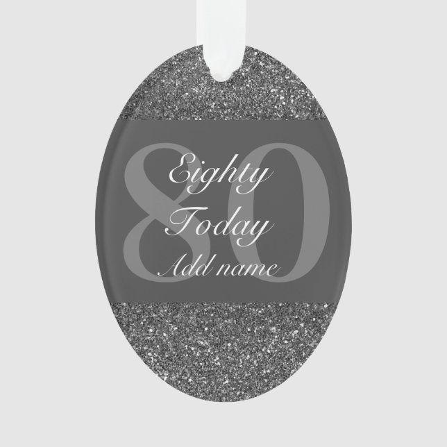 Special personalised birthday ornament gift 80th (Front)