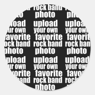 special photo black classic round sticker