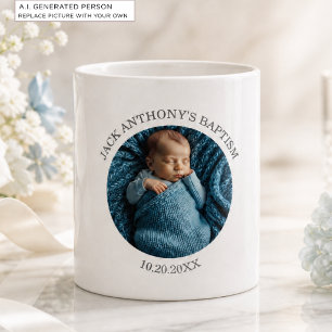 Special Photo Boy's Baptism Favour Coffee Mug