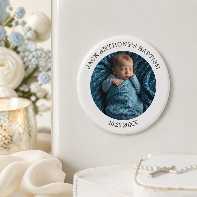 Special Photo Boy's Baptism Favour Magnet (Creator Uploaded)