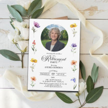 Special Photo Elegant Floral Retirement Party