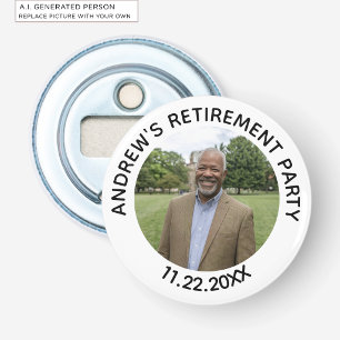 Special Photo Elegant Retirement Party Bottle Opener