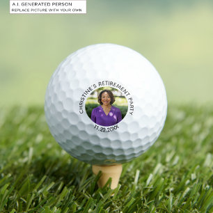Special Photo Elegant Retirement Party Golf Balls