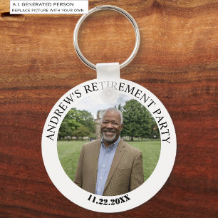 Special Photo Elegant Retirement Party Key Ring