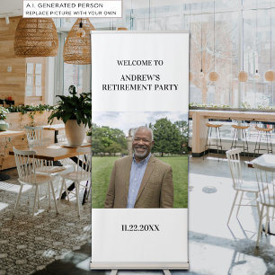 Special Photo Elegant Retirement Party Retractable Banner