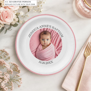 Special Photo Girl's Baptism Paper Plate