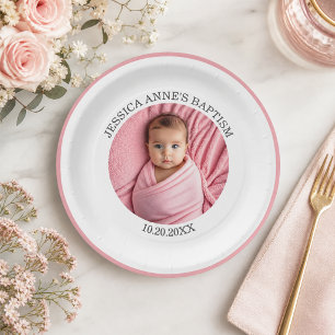 Special Photo Girl's Baptism   Paper Plate