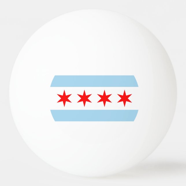 Special ping pong ball with Flag of Chicago City (Back)