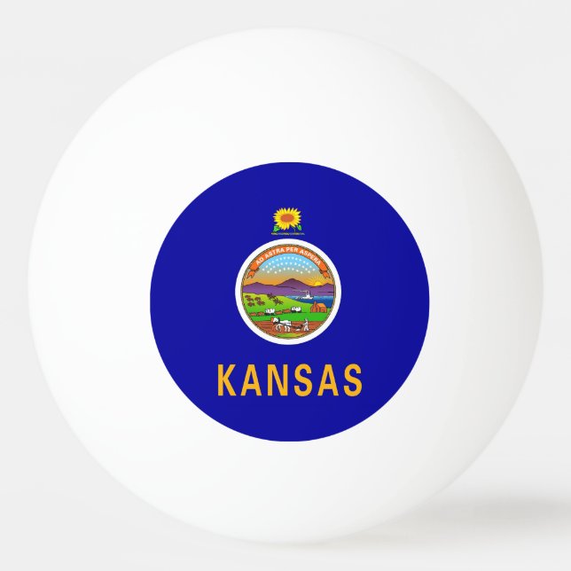 Special ping pong ball with Flag of Kansas State (Back)