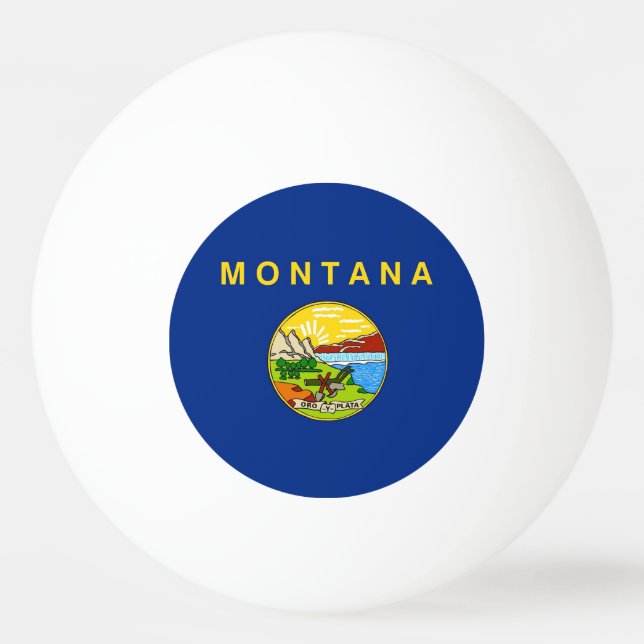 Special ping pong ball with Flag of Montana (Back)