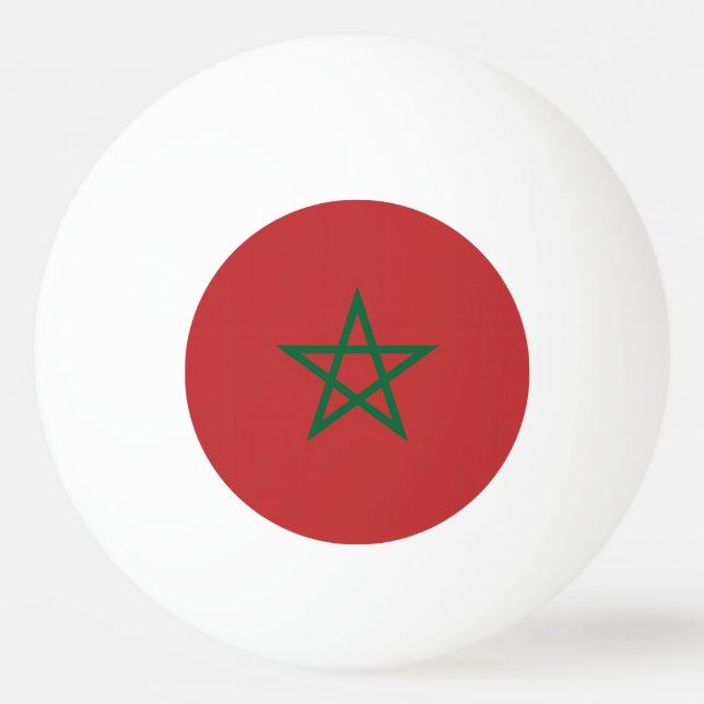 Special ping pong ball with Flag of Morocco (Back)