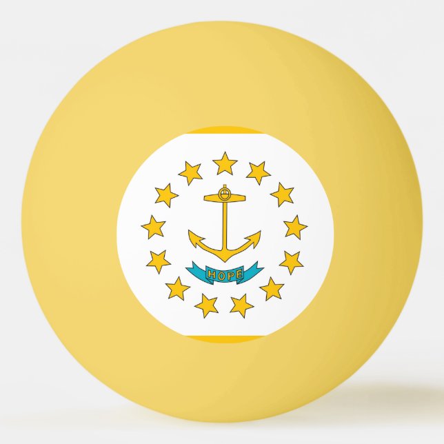 Special ping pong ball with Flag of Rhode Island (Back)