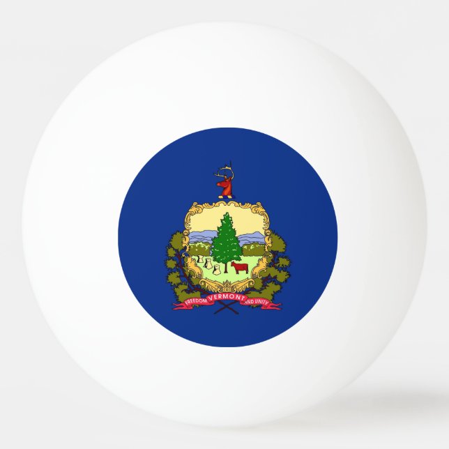 Special ping pong ball with Flag of Vermont, USA (Back)