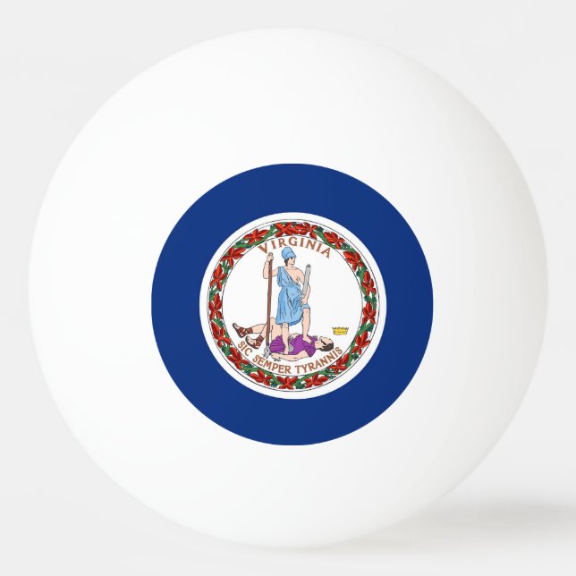 Special ping pong ball with Flag of Virginia, USA (Back)