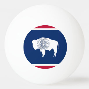 Special ping pong ball with Flag of Wyoming, USA