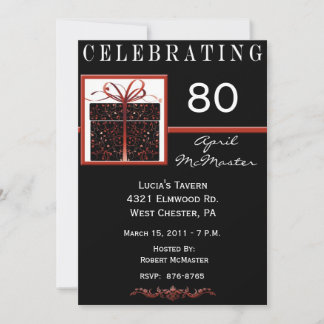 Special Present 80th Birthday Party Invitation