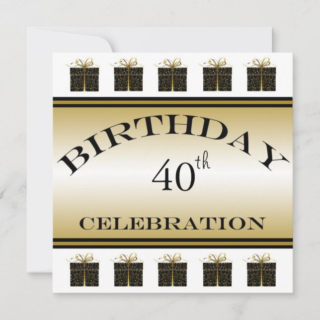 Special Presents 40th Birthday Party Invitations (Front)