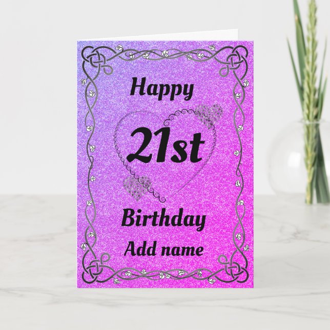 Special pretty 21st birthday card (Front)