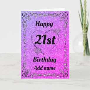 Special pretty 21st birthday card