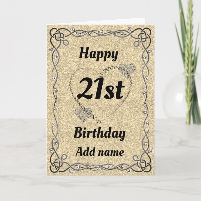 Special pretty 21st birthday card (Front)