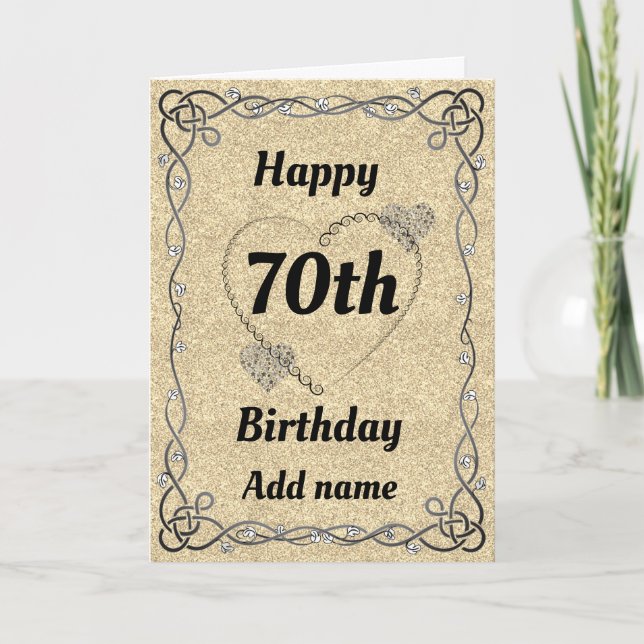 Special pretty 70th birthday card (Front)