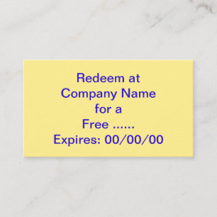 Special Promotion Coupon for Your Business Business Card