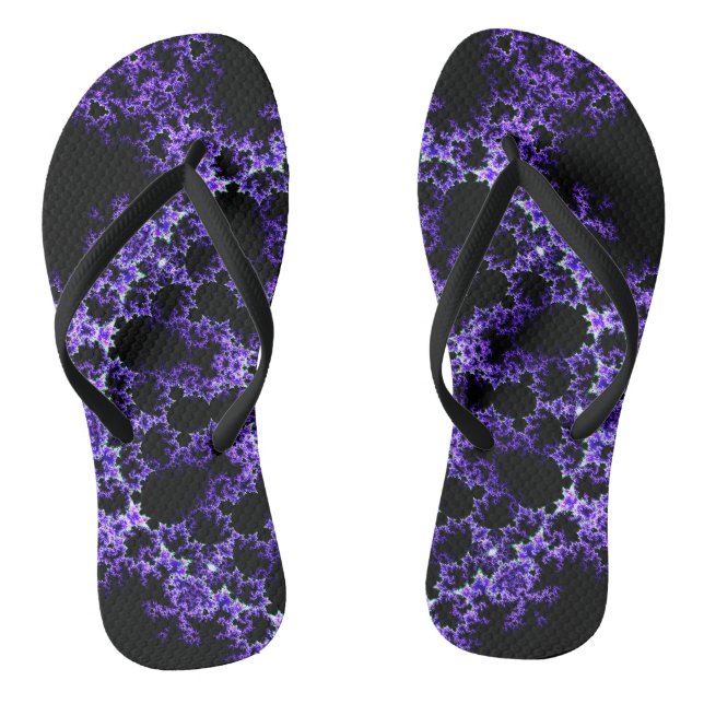 Special Purple & Black Flip Flops (Footbed)