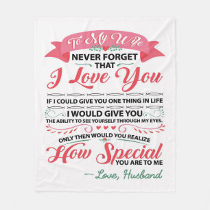 Special Quotes To My Wife   Gift For Women   Fleece Blanket