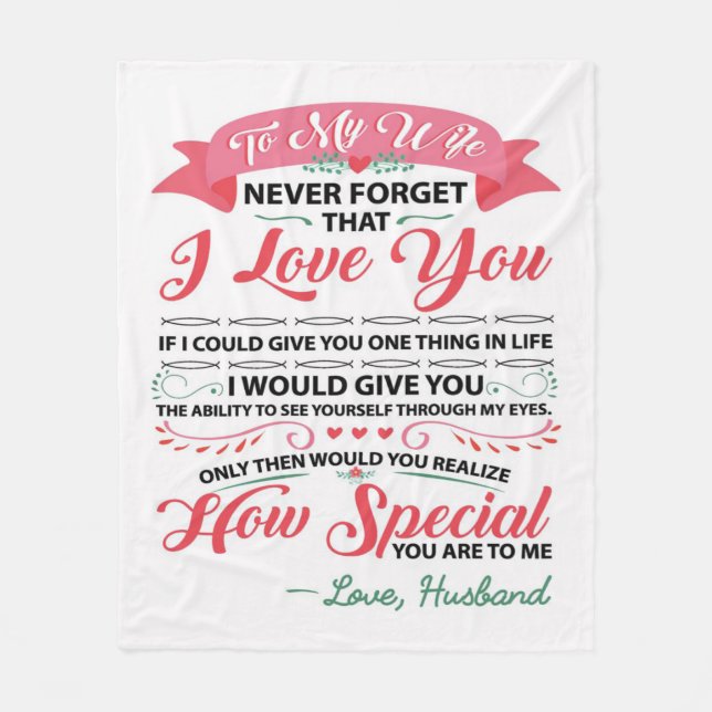 Special Quotes To My Wife | Gift For Women | Fleece Blanket (Front)
