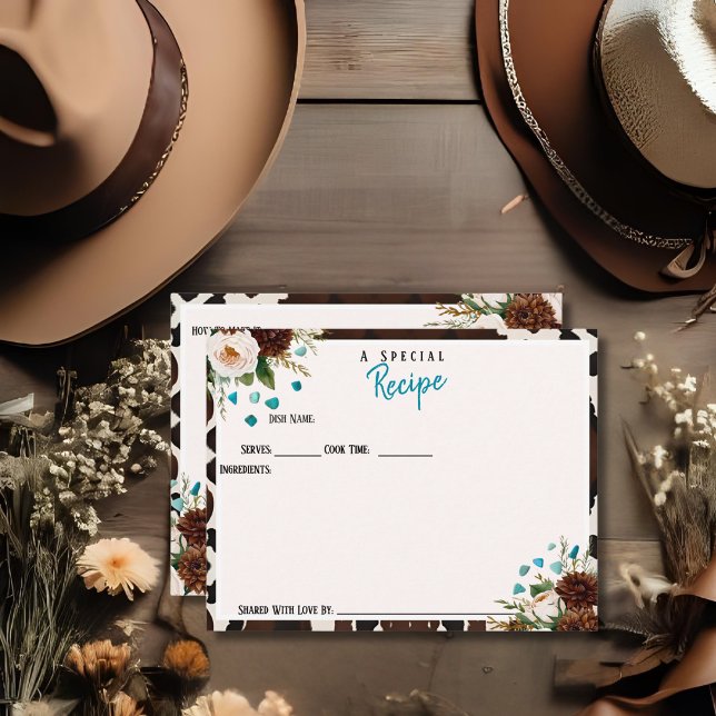  Special Recipe Wildflowers Turquoise Stones  Card (Special Recipe Wildflowers Turquoise Stones Card)