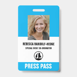 SPECIAL REGATTA EVENT PRESS PASS - Photo I.D. ID Badge