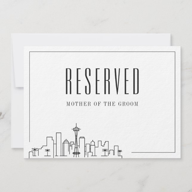 Special Reserved Seat | Seattle Wedding  Invitation (Front)