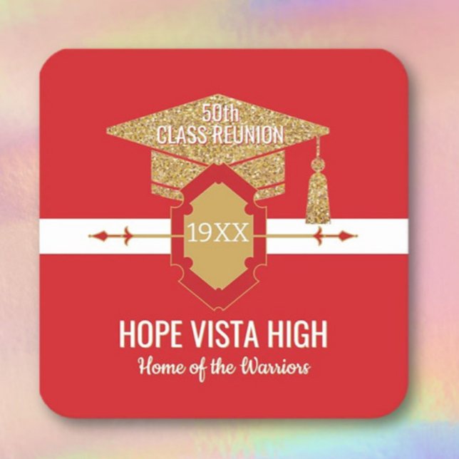 Special Reunion!  50th class reunion  Square Paper Coaster (Creator Uploaded)