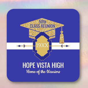 Special Reunion!  50th class reunion  Square Paper Coaster