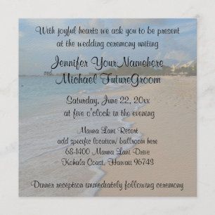 Special Romantic Beach Wedding Invitation