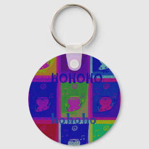 Special Santa HoHoho Pop Art colours Key Ring