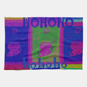 Special Santa HoHoho Pop Art colours Tea Towel