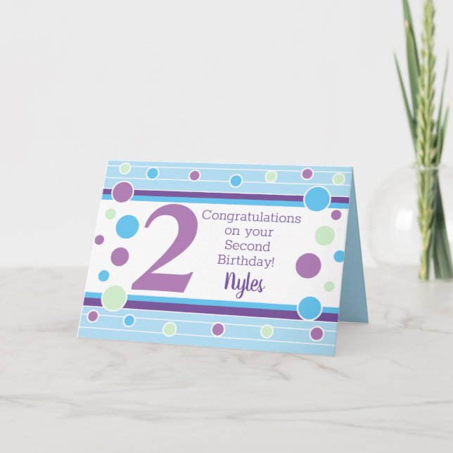 Special Second Birthday Personalised Card! Card (Front)