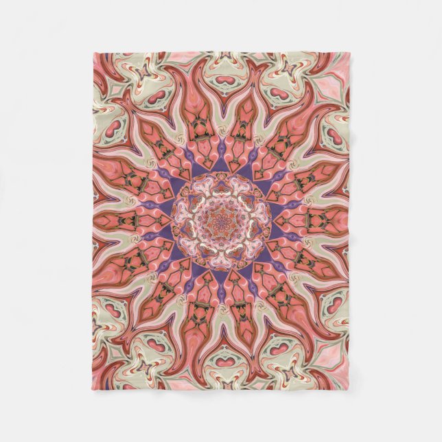 Special Seven Pinks Mandala Small Fleece Blanket (Front)