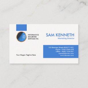 Special Simple Blue Tabs Marketing Manager Business Card