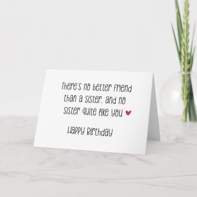 Special Sister Birthday Card (Front)
