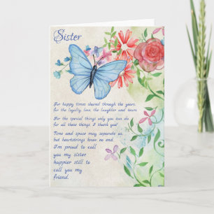 Special Sister, Friend Poem Card