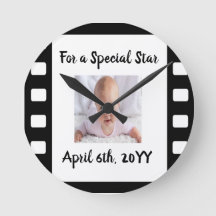 Special Star Occasion Round Clock Gift